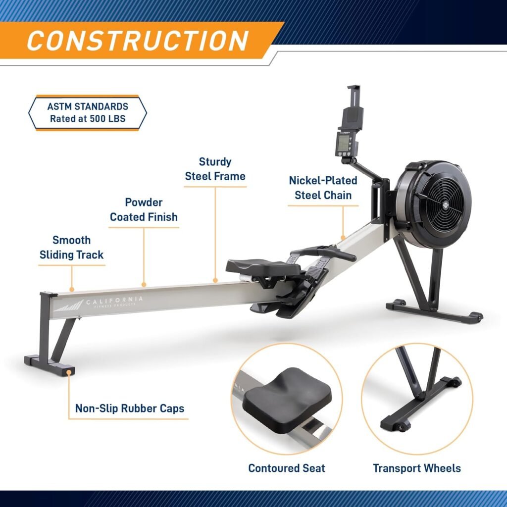 Marcy Air Resistance Rowing Machine with Transport Wheels