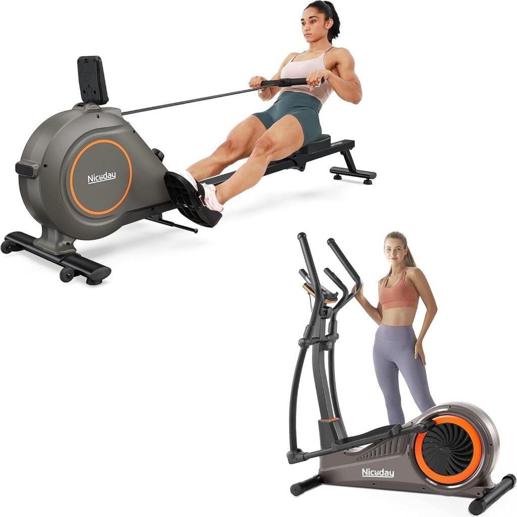 Niceday Rowing Machine  Elliptical Machine 16 Resistance Levels  400LB Weight Limit