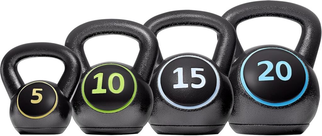 Yaheetech Kettlebell Sets 4 Piece Strength Training KettleBells Weight Set 5lb, 10lb, 15lb, 20lb Kettle Bell for Women  Men for Full Body Workout  Exercise Fitness