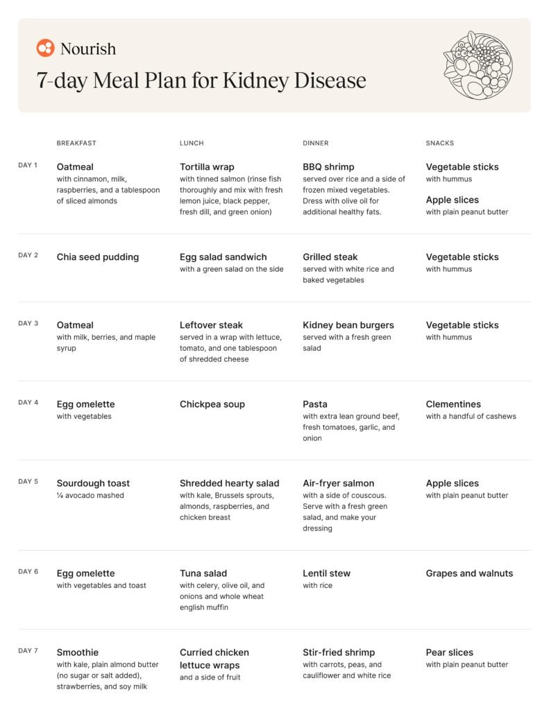 7 Day Menu for Renal Diet